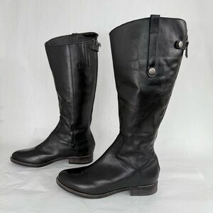 Matisse Yorker Knee High Black Leather Zipped Riding Boots Equestrian 8M EUC
